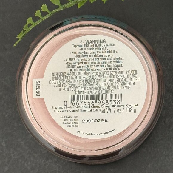 BBW The Perfect Summer Bath & Body Works Mason Jar Single Wick Candle - Picture 10 of 10